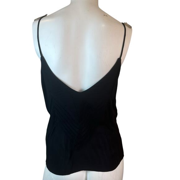 Anine Bing Black Pintucked Sleeveless Tank Blouse sz S EUC - Picture 2 of 10